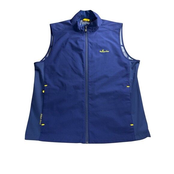 Polo Ralph Lauren Golf Blue Yellow Water Resistant Vest Medium Nashville Golf - Picture 1 of 10